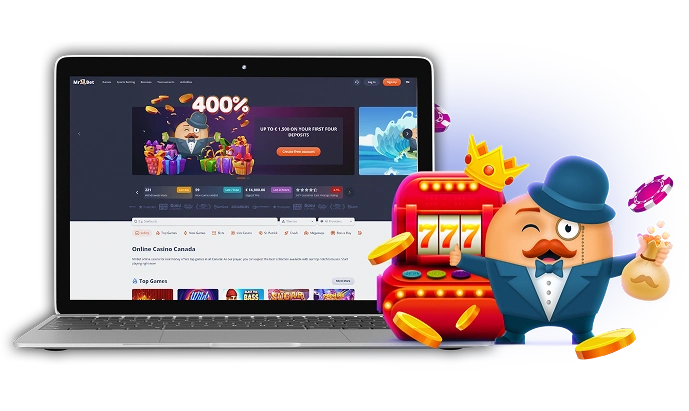 Mr Bet Casino interface på en bærbar computer